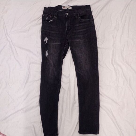 Levi 510 Gray Distressed Skinny Jeans. 18 - Picture 1 of 6